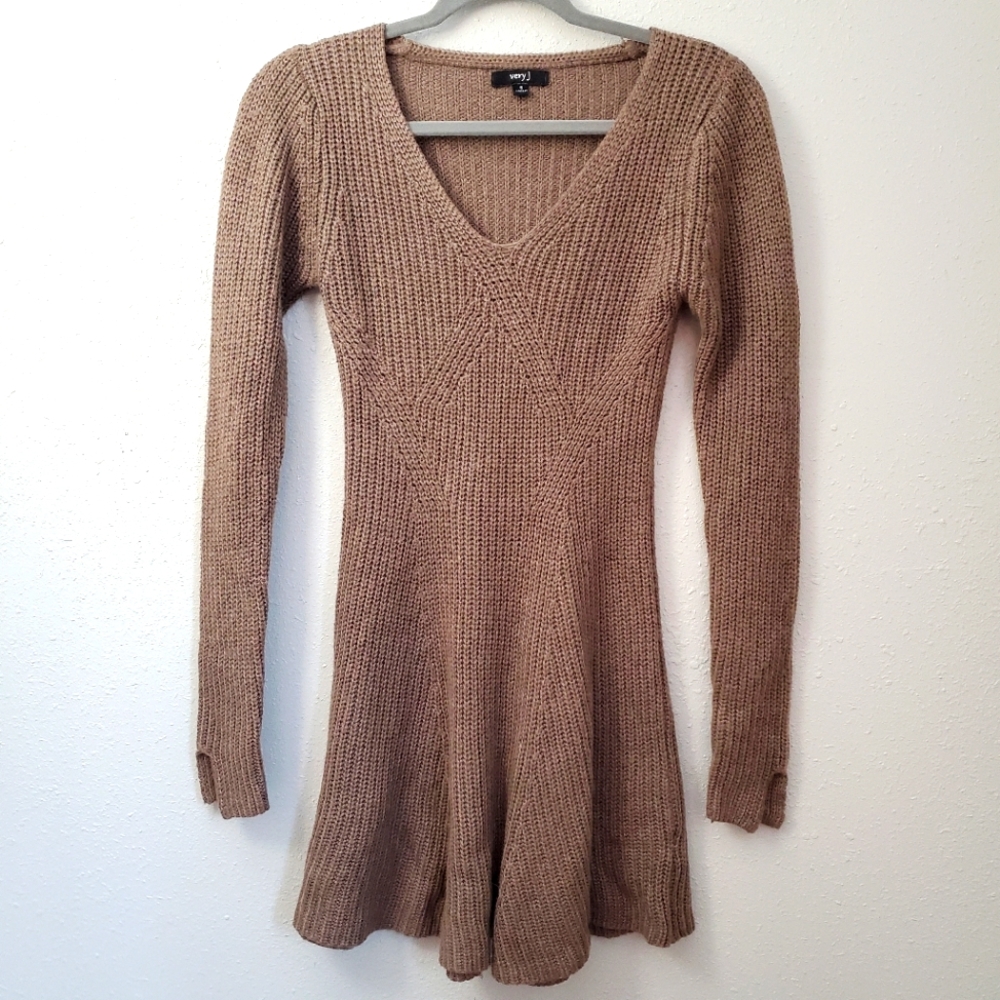 Very J sweater dress with long sleeves. Size small.